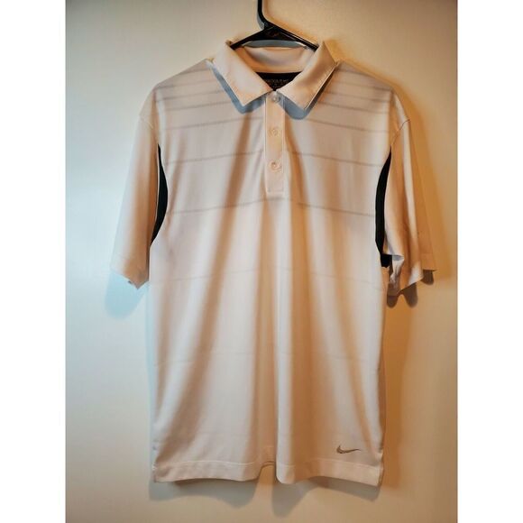 Nike Golf Fit Dry Polo Pullover 1/4 Button Collar Men's Size Medium White - Picture 1 of 10